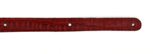 Load image into Gallery viewer, Magma Leathers 2.52" Delux Argentinean Leather Guitar Strap Crocodrile Red (07MCO05.)