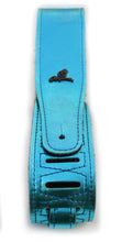 Load image into Gallery viewer, Magma Leathers 2.52" Delux Argentinean Leather Chamois Guitar Strap Cristal Metallic Turquoise (07MCR0T.)