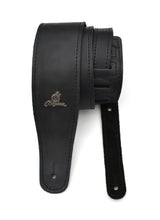 Load image into Gallery viewer, Magma Leathers 2.52" Delux Argentinean VINTAGE leather Guitar Strap Black (07MV01.)