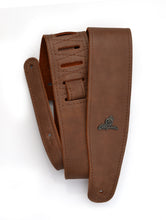 Load image into Gallery viewer, Magma Leathers 2.52" Delux Argentinean VINTAGE leather Guitar Strap Brown (07MV02.)