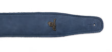 Load image into Gallery viewer, Magma Leathers 2.52" Delux Argentinean VINTAGE leather Guitar Strap Blue (07MV03.)