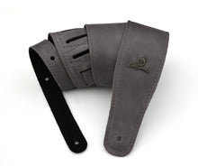 Load image into Gallery viewer, Magma Leathers 2.52" Delux Argentinean VINTAGE leather Guitar Strap GREY (07MV09.)