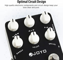 Load image into Gallery viewer, JOYO Metal Distortion Pedal with 3 Band EQ and Low-Mid-High Gain Boost for Electric Guitar Effect - Bypass (Extreme Metal JF-17)