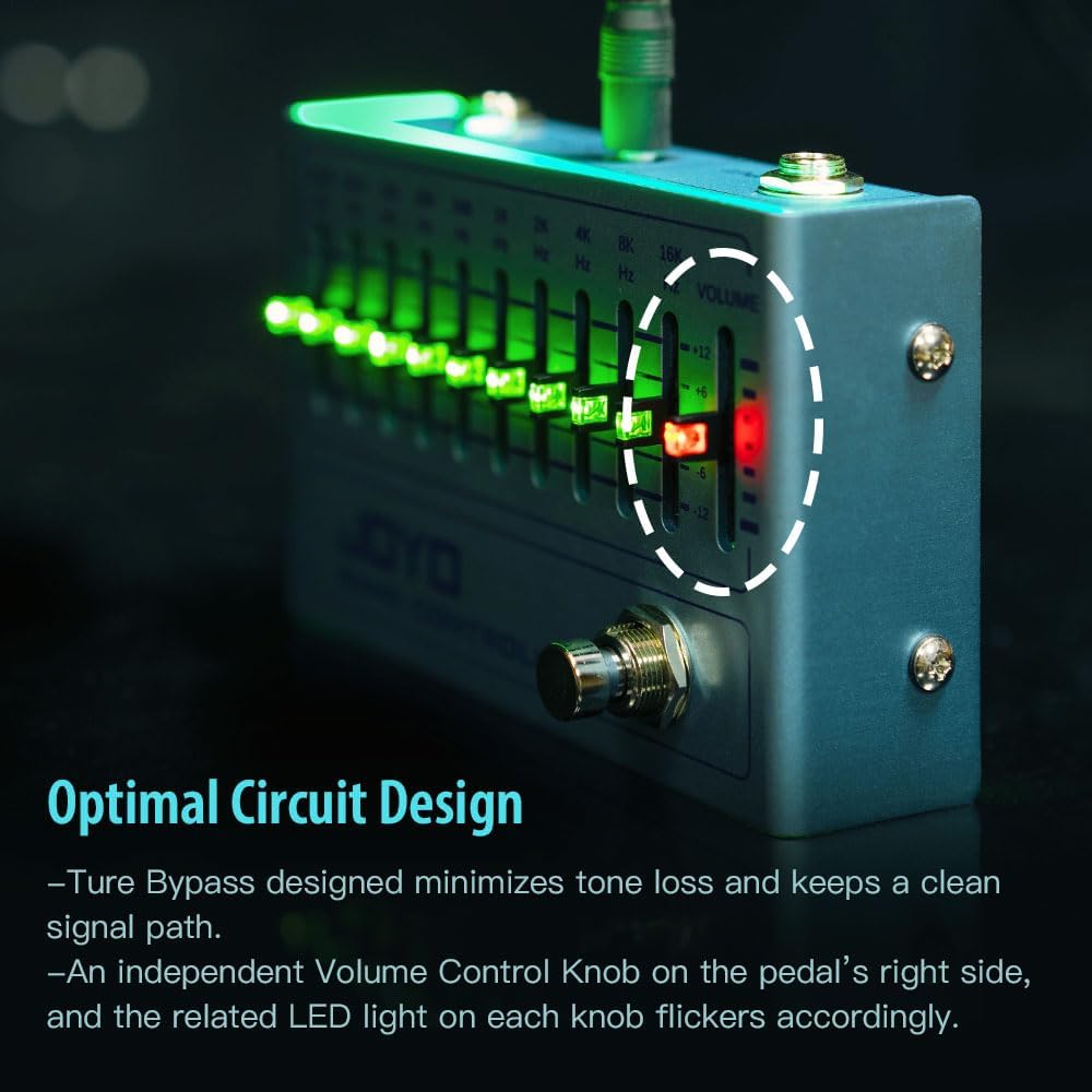 joyo equalizer pedal JOYO EQ Pedal 10 Band Equalizer (31.25Hz-16kHz) for Electric Guitar & Bass Including 4-string/ 5-string / 6-string/ 7-string Guitars (R-12)