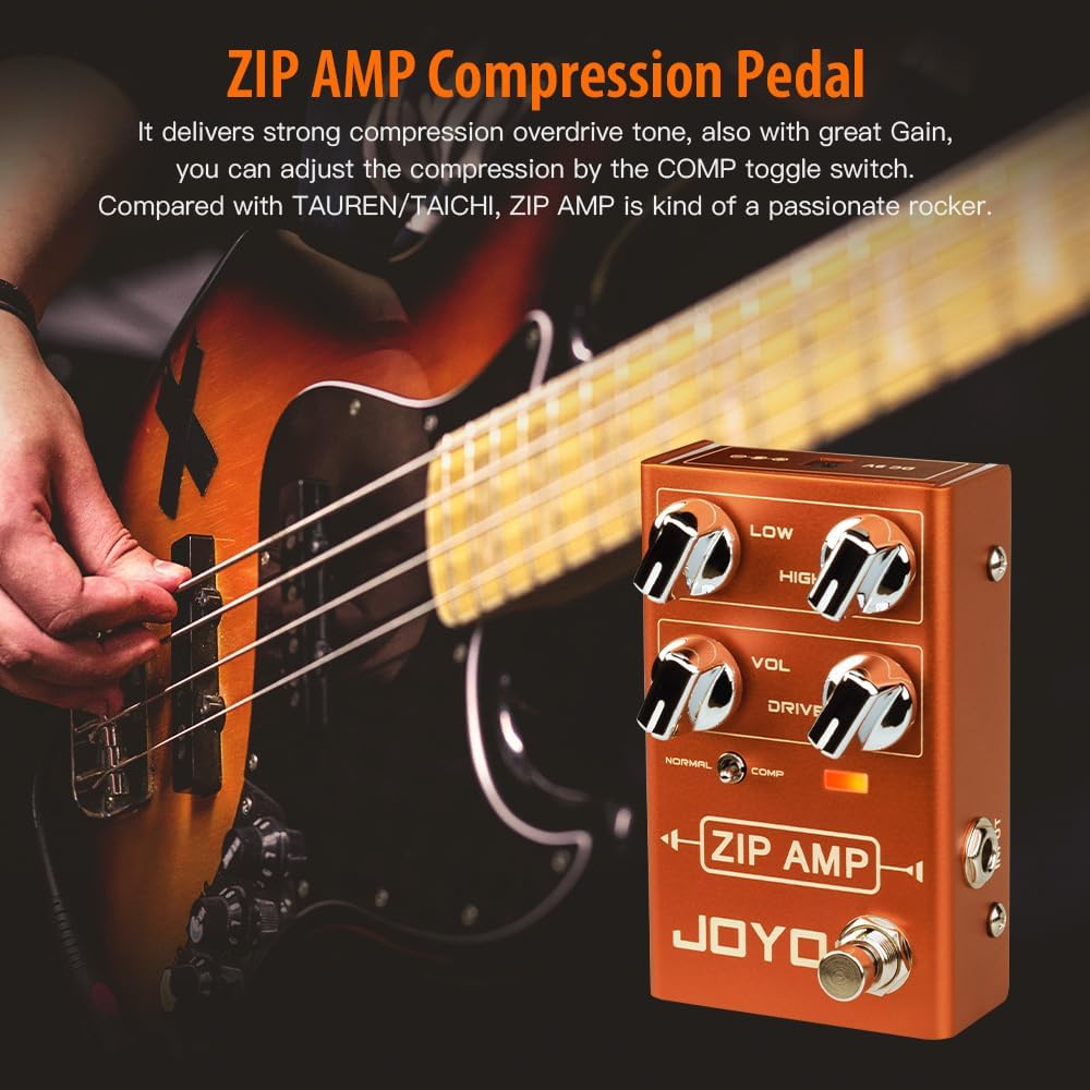 overdrive pedal vs amp gain JOYO Revolution Series R-04 Zip Amp Overdrive Compression Pedal