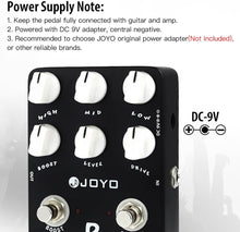 Load image into Gallery viewer, JOYO Metal Distortion Pedal with 3 Band EQ and Low-Mid-High Gain Boost for Electric Guitar Effect - Bypass (Extreme Metal JF-17)