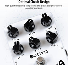 Load image into Gallery viewer, JOYO Overdrive Distortion Pedal Amp Simulator Rock Tones from OD to Dist for Electric Guitar Effect - Bypass (California Sound JF-15)