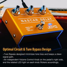 Load image into Gallery viewer, JOYO Analog Delay Effect Pedal R Series Vintage Warm Natural Sound for Sentimental Electric Guitar Solo (Nasscar R-10)