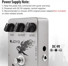 Load image into Gallery viewer, JOYO Digital Delay Effect Pedal for Electric Guitar & Bass Delay Time Range 25ms-600ms Sounds "Analog" Delay - True Bypass (JF-08)