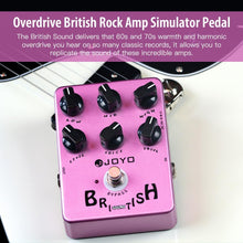 Load image into Gallery viewer, JOYO Overdrive British Rock Amp Simulator Pedal Brit-Rock Era Bluesbreaker Overload for Electric Guitar Effect - Bypass (British Sound JF-16)