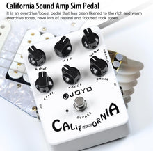Load image into Gallery viewer, JOYO Overdrive Distortion Pedal Amp Simulator Rock Tones from OD to Dist for Electric Guitar Effect - Bypass (California Sound JF-15)
