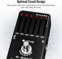 Load image into Gallery viewer, JOYO 6-Band EQ Pedal Electric Guitar Equalizer (100Hz 200Hz 400Hz 800Hz 1.6kHz 3.2kHz) Provides ±18dB for Each Band (JF-11)