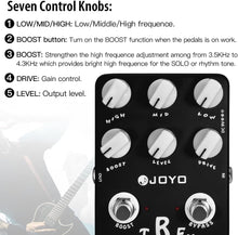 Load image into Gallery viewer, JOYO Metal Distortion Pedal with 3 Band EQ and Low-Mid-High Gain Boost for Electric Guitar Effect - Bypass (Extreme Metal JF-17)