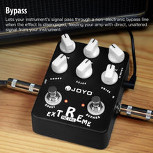 Load image into Gallery viewer, JOYO Metal Distortion Pedal with 3 Band EQ and Low-Mid-High Gain Boost for Electric Guitar Effect - Bypass (Extreme Metal JF-17)
