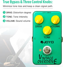 Load image into Gallery viewer, JOYO Vintage Overdrive Pedal Classic Tube Screamer Pedal for Electric Guitar Effect - True Bypass (JF-01)