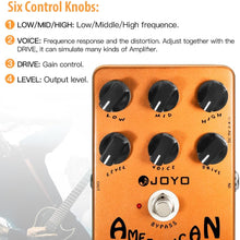 Load image into Gallery viewer, JOYO American Sound Amp Simulator Pedal of Fd 57 Deluxe Amplifier from Clean to Overdrive Sound for Electric Guitar Effect - Bypass (JF-14)
