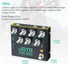 Load image into Gallery viewer, JOYO Bass Guitar Pedals Preamp Overdrive Pedal with EQ and Noise Reduction DI Output for Pop Funk Metal Bassist Electric Guitar (TIDAL WAVE R-30)