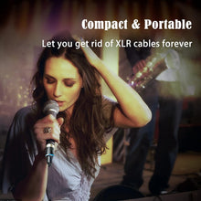 Load image into Gallery viewer, JOYO 5.8GHz Wireless Microphone Transmitter Receiver XLR Wireless Mic Adapter Wireless Microphone System for Dynamic Microphone, Audio Mixer, PA System and Camera, 4 Channels (MW-1)