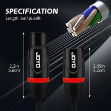 Load image into Gallery viewer, JOYO XLR Cables 20ft Microphone Cables XLR Male to XLR Female No Signal Loss and Balanced Shielded for Mixer,Recording Studio,Podcast Black (CM-28)