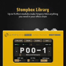 Load image into Gallery viewer, HOTONE Multi Effects Processor Pedal Guitar Bass Amp Modeling IR Cabinets Simulation Multi Language Multi-Effects with Expression Pedal Stereo OTG USB Audio Interface Ampero Mini MP-50 (Marigold)
