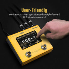 Load image into Gallery viewer, HOTONE Multi Effects Processor Pedal Guitar Bass Amp Modeling IR Cabinets Simulation Multi Language Multi-Effects with Expression Pedal Stereo OTG USB Audio Interface Ampero Mini MP-50 (Marigold)