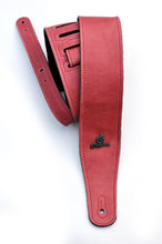 Load image into Gallery viewer, Magma Leathers 2.52" Delux Argentinean VINTAGE leather Guitar Strap RED (07MV05.)