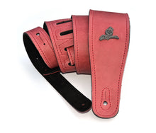 Load image into Gallery viewer, Magma Leathers 2.52" Delux Argentinean VINTAGE leather Guitar Strap RED (07MV05.)