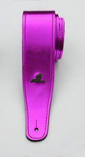 Load image into Gallery viewer, Magma Leathers 2.52" Delux Argentinean Leather Chamois Guitar Strap Cristal Metallic Pink (07MCR01P.)