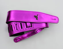 Load image into Gallery viewer, Magma Leathers 2.52" Delux Argentinean Leather Chamois Guitar Strap Cristal Metallic Pink (07MCR01P.)