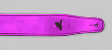 Load image into Gallery viewer, Magma Leathers 2.52" Delux Argentinean Leather Chamois Guitar Strap Cristal Metallic Pink (07MCR01P.)