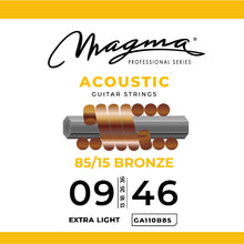Load image into Gallery viewer, Magma Acoustic Guitar Strings Extra Light Gauge 85/15 Bronze Set, .009 - .046 (GA110B85)