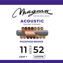 Load image into Gallery viewer, Magma Acoustic Guitar Strings Medium Light Gauge Phosphor Bronze Set, .011 - .052 (GA130PB)