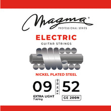 Load image into Gallery viewer, Electric Guitar Strings Ex. Light/7 strings Gauge Nickel-Plated Steel Set, .009 - .052 (GE200N)