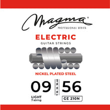 Load image into Gallery viewer, Electric Guitar Strings Custom Light/7 strings Gauge Nickel-Plated Steel Set, .009 - .056 (GE210N)