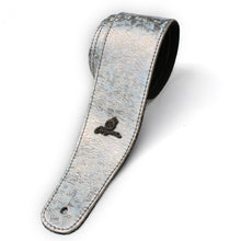 Load image into Gallery viewer, Magma Leathers 2.52" Delux Argentinean Leather Chamois Guitar Strap Cristal Silver (07MCR01S.)