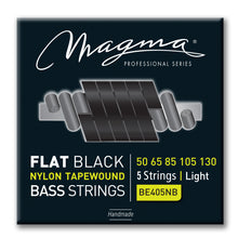 Load image into Gallery viewer, Magma Electric Bass Strings Light - Flat Black Nylon Tapewound Strings - Long Scale 34" 5 Strings Set, .050 - .130 (BE405NB)