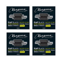 Load image into Gallery viewer, Magma Electric Bass Strings Medium - Flat Black Nylon Tapewound Strings - Long Scale 34" 5 Strings Set, .053 - .140 (BE505NB)