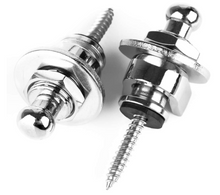 Load image into Gallery viewer, Magma Guitar Strap Locks and Buttons Security Quick Release Straplocks Strap Retainer System Nickel (2 Pieces Pack) (MSL-1S)