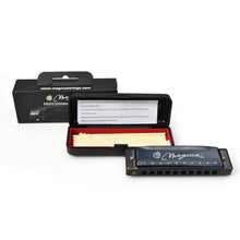 Load image into Gallery viewer, Magma Harmonica, 10 Holes 20 Tones Blues Diatonic Harmonica Key of C For Adults, Beginners, Professional Player and Kids, as Gift, Black (H1004B)