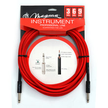 Load image into Gallery viewer, Magma Instrument Cable, 1/4" Right Angle Rean By Neutrix, Red Tweed Cloth Jacket, 20 ft. (MC102R)