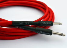 Load image into Gallery viewer, Magma Instrument Cable, 1/4" Right Angle Rean By Neutrix, Red Tweed Cloth Jacket, 20 ft. (MC102R)