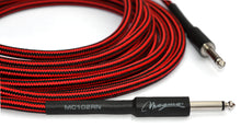 Load image into Gallery viewer, Magma Instrument Cable, 1/4" Right Angle Rean By Neutrix, Red and Black Tweed Cloth Jacket, 20 ft. (MC102RN)