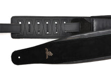 Load image into Gallery viewer, Magma Leathers 2.52" Delux Argentinean Padded Chamois Leather Guitar Strap Black (07MD01LA.)
