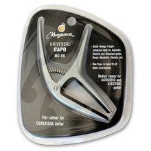 Load image into Gallery viewer, Magma Universal Capo for Acoustic, Electric and Classical Guitars, Fits Flat and Curved Fretboards Silver (MC-06)