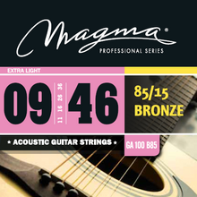 Load image into Gallery viewer, Magma Acoustic Guitar Strings Ultra Light Gauge 85/15 Bronze Set, .009 - .046 (GA100B85)