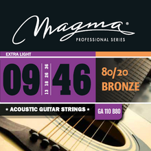 Load image into Gallery viewer, Magma Acoustic Guitar Strings Extra Light Gauge 80/20 Bronze Set, .009 - .046 (GA110B80)