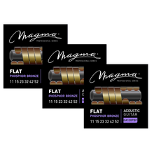 Load image into Gallery viewer, Magma Acoustic Guitar Strings Medium Light Gauge FLAT Phosphor Bronze Set, .011 - .052 (GA130PBF)