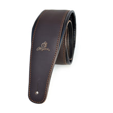 Load image into Gallery viewer, Magma Leathers 2.52" Delux Argentinean padded Brown Leather Guitar Strap (07MC02A.)