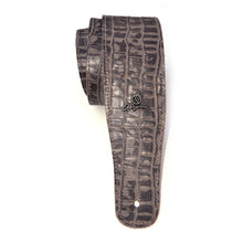 Load image into Gallery viewer, Magma Leathers 2.52" Delux Argentinean Leather Guitar Strap Crocodrile Green (07MCO04.)