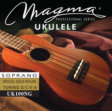 Load image into Gallery viewer, Set Strings MAGMA UKULELE Soprano Gold Nylon Hawaiian Tunning (UK100NG)